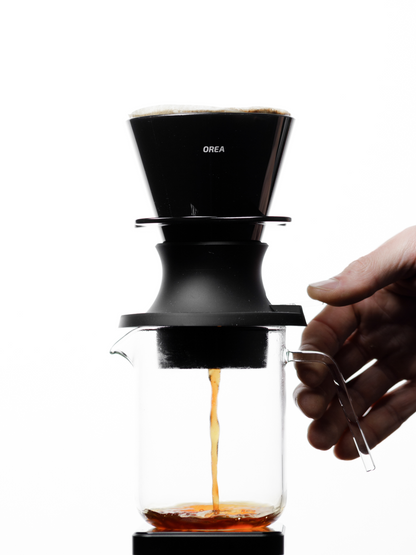 Orea O2 on a Hario Switch base draining into a carafe