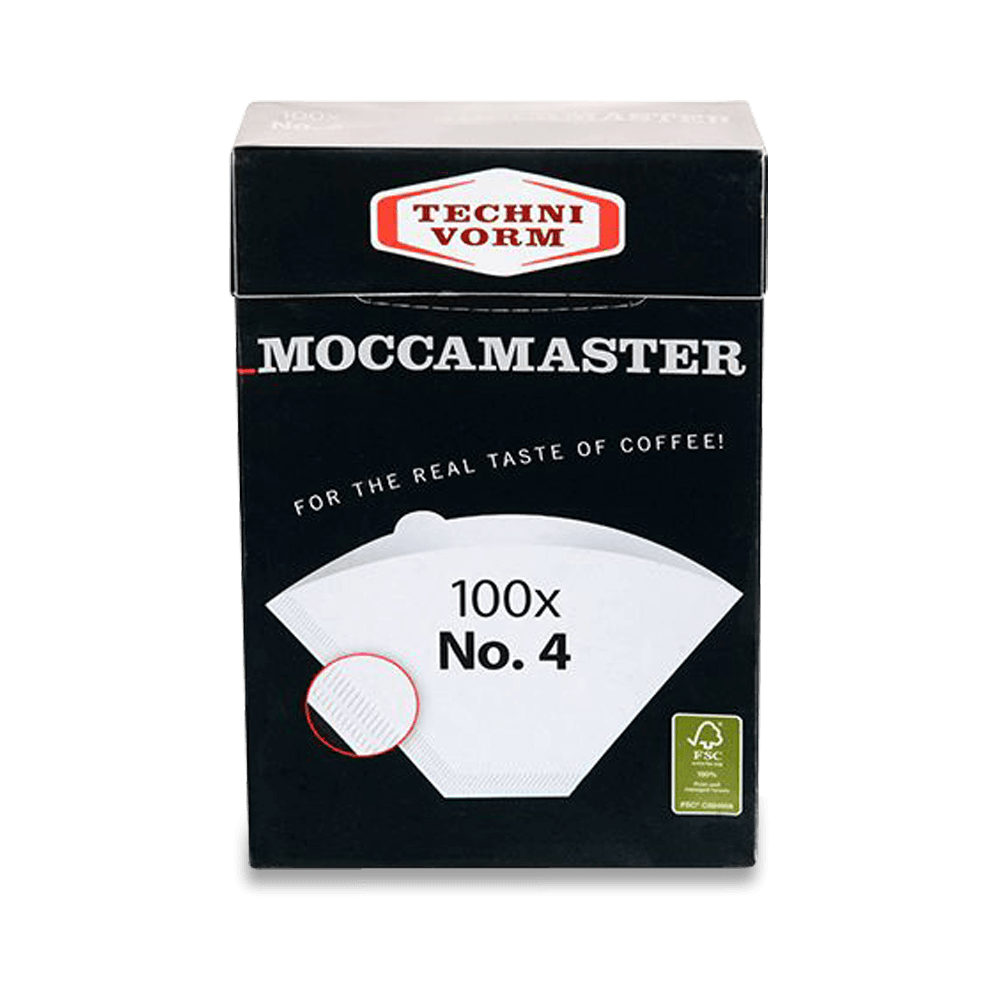 Moccamaster No.4 white paper filters, 100 pack